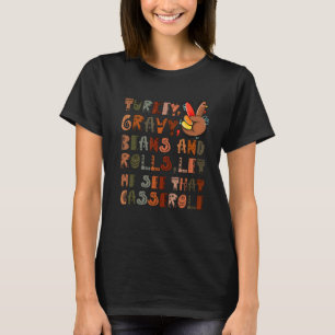 Thanksgiving voor korrelige bonen en rollen in Tur T-shirt