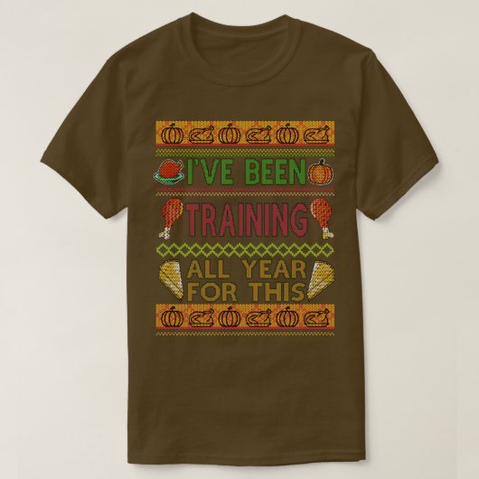 Thanksgiving voor mannen, Ugly Sweater Design Wome T-shirt (Design voorkant)
