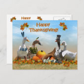 Thanksgiving voor pelgrim en Indische eenden Feestdagenkaart (Voorkant / Achterkant)