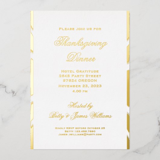 Thanksgiving voor uitnodigingen voor binnenpartije (Voorkant)
