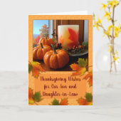 Thanksgiving voor zoon en dochter in het najaar va kaart (Gele Bloem)