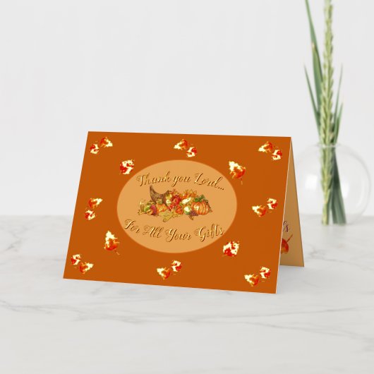 Thanksgiving Vouwfolie Kaart (Voorkant)