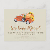 Thanksgiving vrachtwagen met bewegende aankondigin briefkaart (Voorkant)