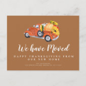 Thanksgiving vrachtwagen met bewegende aankondigin briefkaart (Voorkant)
