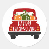 Thanksgiving-vrachtwagen Ronde Sticker (Voorkant)