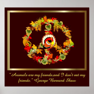 Thanksgiving vredessymbool Turkije Poster