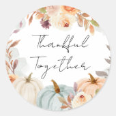 Thanksgiving vrienden geven diner gunst ronde sticker (Voorkant)