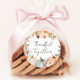 Thanksgiving vrienden geven diner gunst ronde sticker