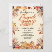 Thanksgiving Vriendschappen Diner Pompoenbloemen Kaart (Voorkant)