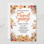 Thanksgiving Vriendschappen Diner Pompoenbloemen Kaart (Voorkant)