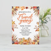 Thanksgiving Vriendschappen Diner Pompoenbloemen Kaart (Staand voorkant)