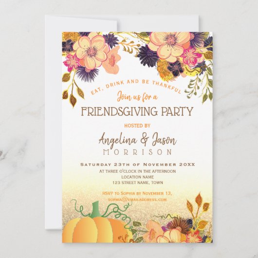 Thanksgiving Vriendschapsfeest Kaart (Voorkant)