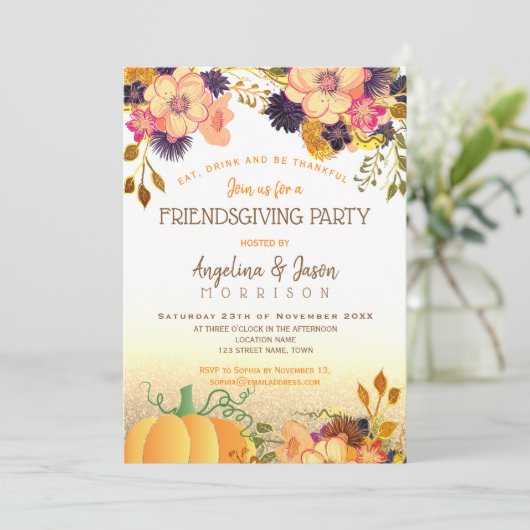 Thanksgiving Vriendschapsfeest Kaart (Staand voorkant)