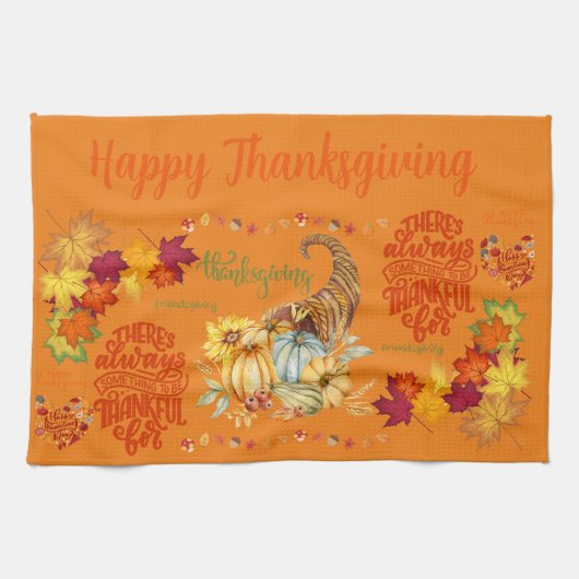 Thanksgiving Vriendschapsviering Herfst in het sin Theedoek (Horizontaal)