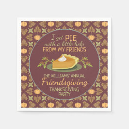 Thanksgiving Vriendschapsviering Pumpkin Pie Humor Servet