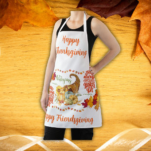 Thanksgiving Vriendsgeven Herfst op wit Schort