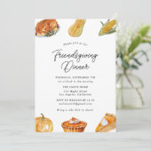 Thanksgiving Vriendsgiving Dinner Invitation Kaart (Staand voorkant)