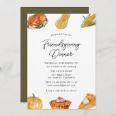 Thanksgiving Vriendsgiving Dinner Invitation Kaart (Voorkant / Achterkant)