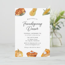 Thanksgiving Vriendsgiving Dinner Invitation