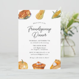Thanksgiving Vriendsgiving Dinner Invitation Kaart
