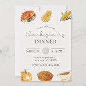 Thanksgiving Vriendsgiving Dinner Invitation Kaart (Voorkant)