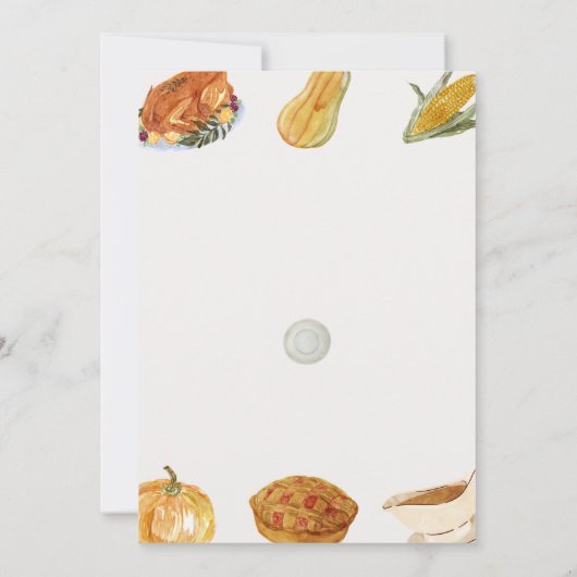 Thanksgiving Vriendsgiving Dinner Invitation Kaart (Achterkant)