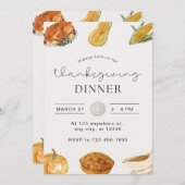 Thanksgiving Vriendsgiving Dinner Invitation Kaart (Voorkant / Achterkant)
