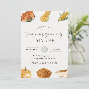 Thanksgiving Vriendsgiving Dinner Invitation Kaart