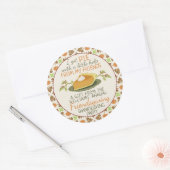 Thanksgiving Vriendsgiving Pompoen Pie Party Favor Ronde Sticker (Envelop)