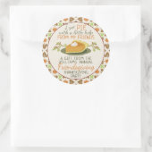 Thanksgiving Vriendsgiving Pompoen Pie Party Favor Ronde Sticker (Tas)