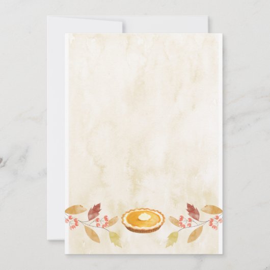 Thanksgiving Vriendsgiving Uitnodiging (Achterkant)