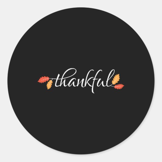 Thanksgiving Vrouwen Mannen Thankful Autumn Herfst Ronde Sticker (Voorkant)