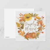 Thanksgiving Warm - Eenvoudig gezouten Feestdagenkaart (Voorkant / Achterkant)