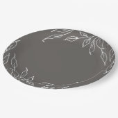 Thanksgiving Warm Grey Leaf Motif Papieren Bordje (Gekanteld)