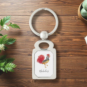 Thanksgiving Watercolor Haantje Persoonlijk Sleutelhanger