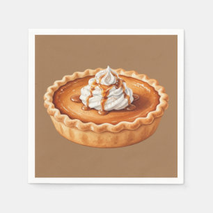 Thanksgiving Watercolor Herfst Pompoentaart Servet