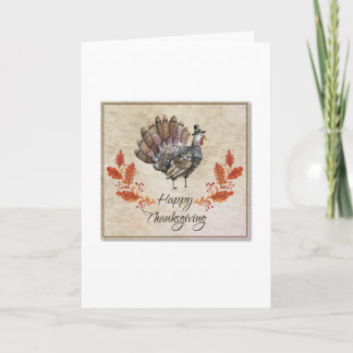 Thanksgiving Watercolor Turkey Card Feestdagen Kaart