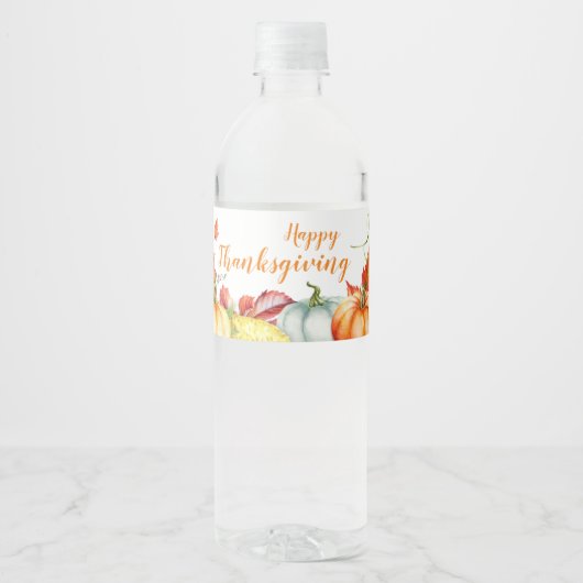 Thanksgiving Waterfles Etiket (Voorkant)