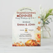 Thanksgiving Waterverf Bladeren Herfst Eend Kerst Kaart (Staand voorkant)