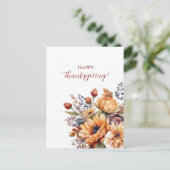 Thanksgiving-Waterverf Bloemen- Briefkaart (Staand voorkant)
