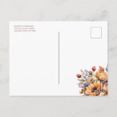 Thanksgiving-Waterverf Bloemen- Briefkaart (Achterkant)