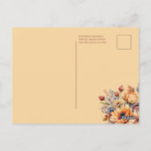 Thanksgiving-Waterverf Bloemen- Briefkaart (Achterkant)