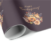 Thanksgiving-Waterverf Bloemen- Cadeaupapier (Rol Hoek)