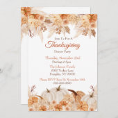 Thanksgiving Waterverf Bloemen en Pompoen Kaart (Voorkant / Achterkant)