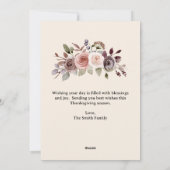 Thanksgiving Waterverf Bourgondische Rozen Flat Feestdagenkaart (Achterkant)