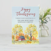 Thanksgiving Waterverf Corporate Autumn Kaart (Staand voorkant)