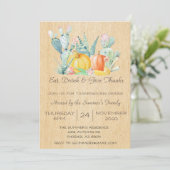 Thanksgiving Waterverf Desert Cactus Pumpkin Kaart (Staand voorkant)