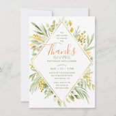 Thanksgiving Waterverf Elegant Greenery Kaart (Voorkant)