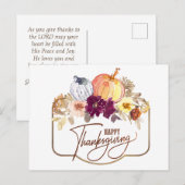 Thanksgiving Waterverf Floral Inspirerend Briefkaart (Voorkant / Achterkant)