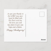 Thanksgiving Waterverf Floral Inspirerend Briefkaart (Achterkant)